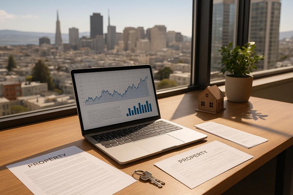 Real estate investor reviewing financial records